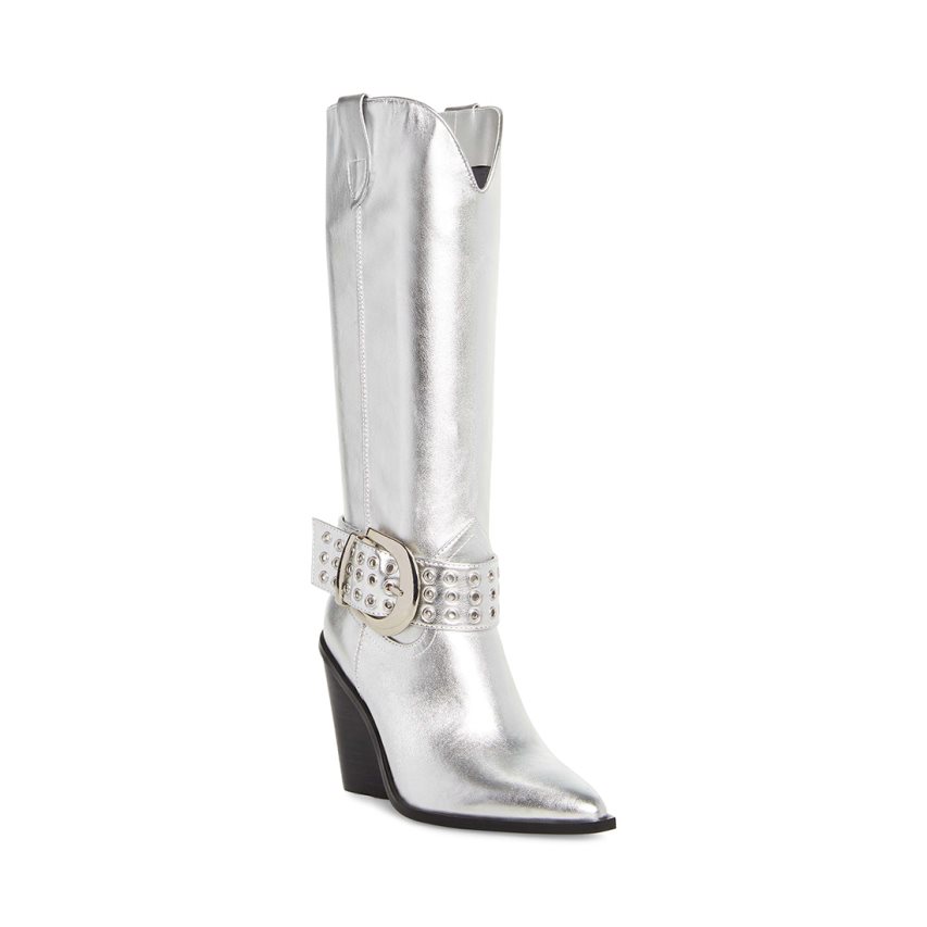 Silver Steve Madden Lennon Women's High Boots | PH 1962KJH